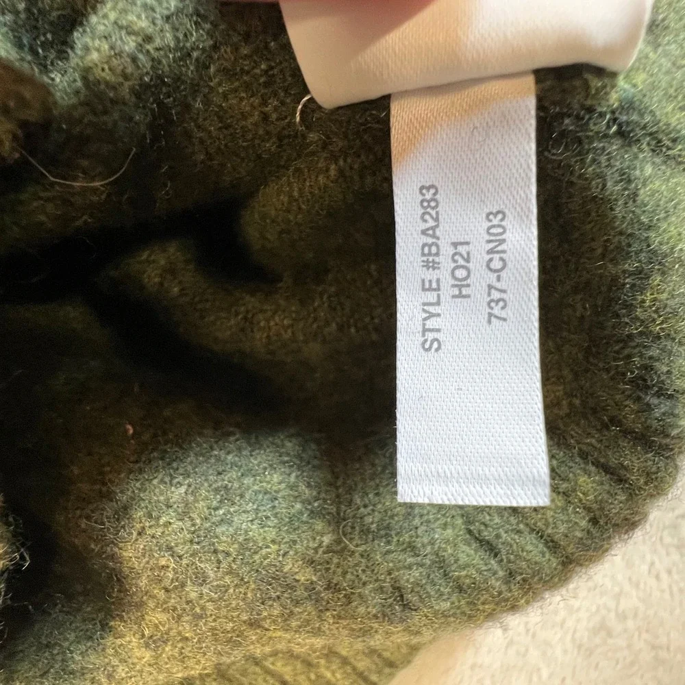 J. Crew Rugged Merino Wool Blend‎ Mock Neck Sweater XL Green